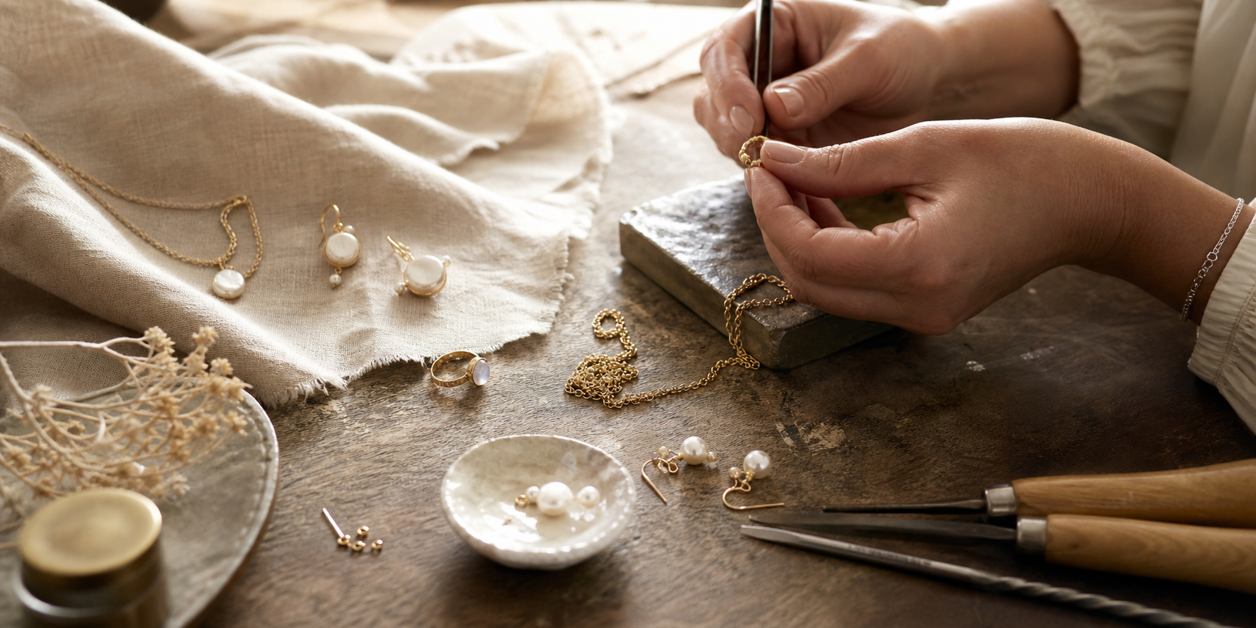 Handmade jewellery at the humaesthetic workbench