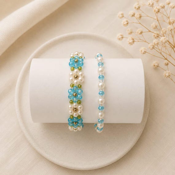 Floral Beaded Bracelet